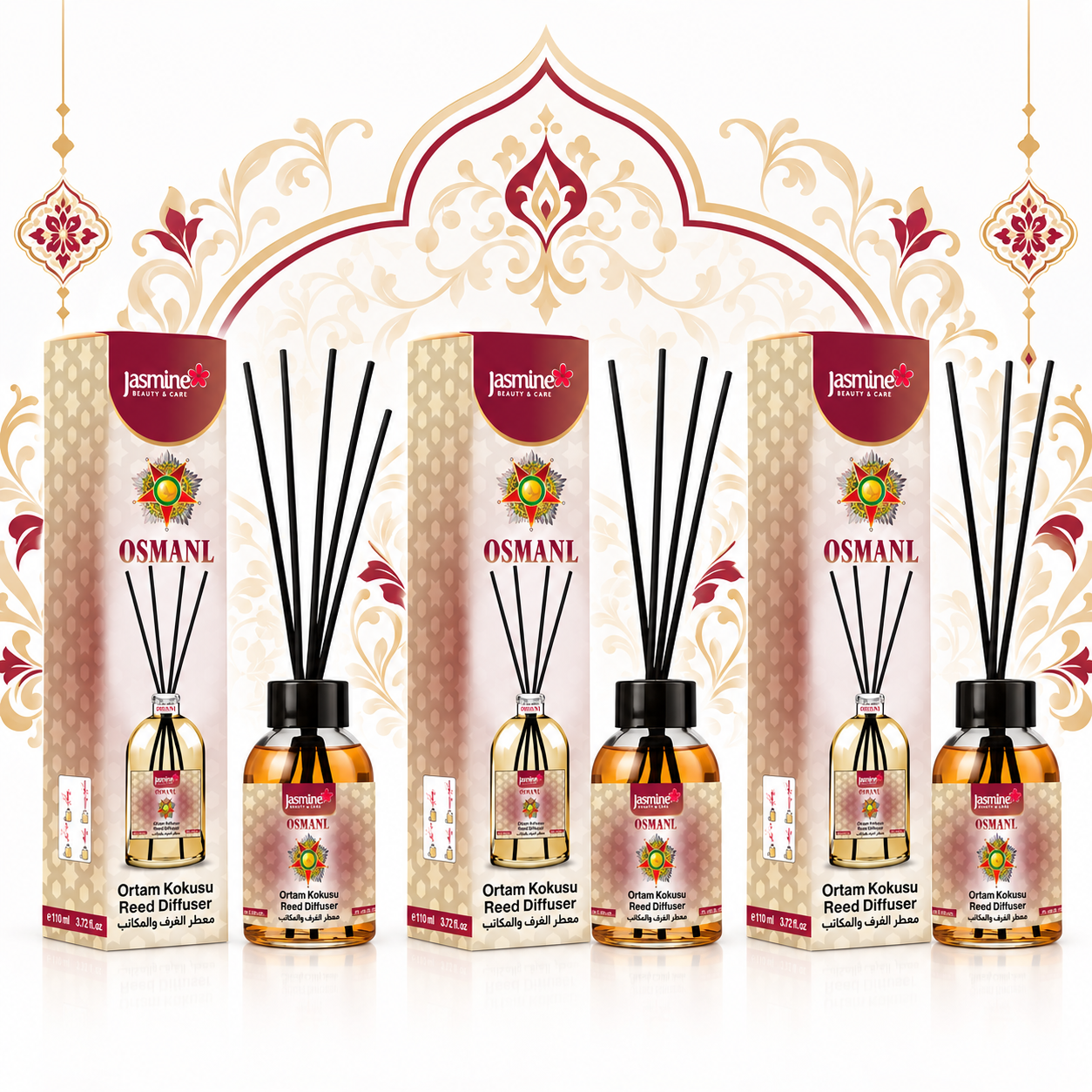 JASMINE Zestaw Dyfuzorów Osmanl z Patyczkami 3x110 ml