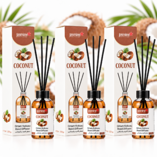JASMINE Zestaw Dyfuzorów Kokos z Patyczkami 3x110 ml